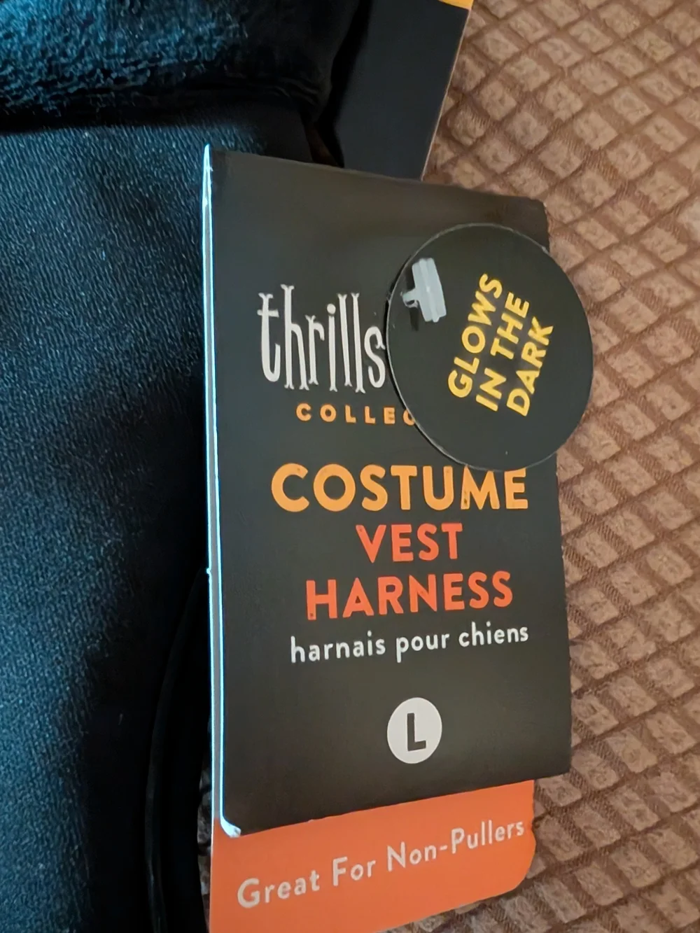 NWT Thrills & Chills- Black Reflective Bat Wing Dog Harness
